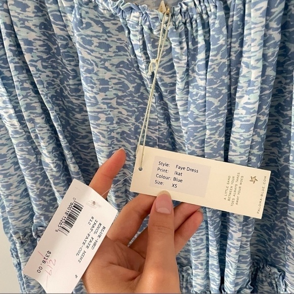 Paloma Blue Faye Gathered Printed Twill Mini Dress - Picture 6 of 8